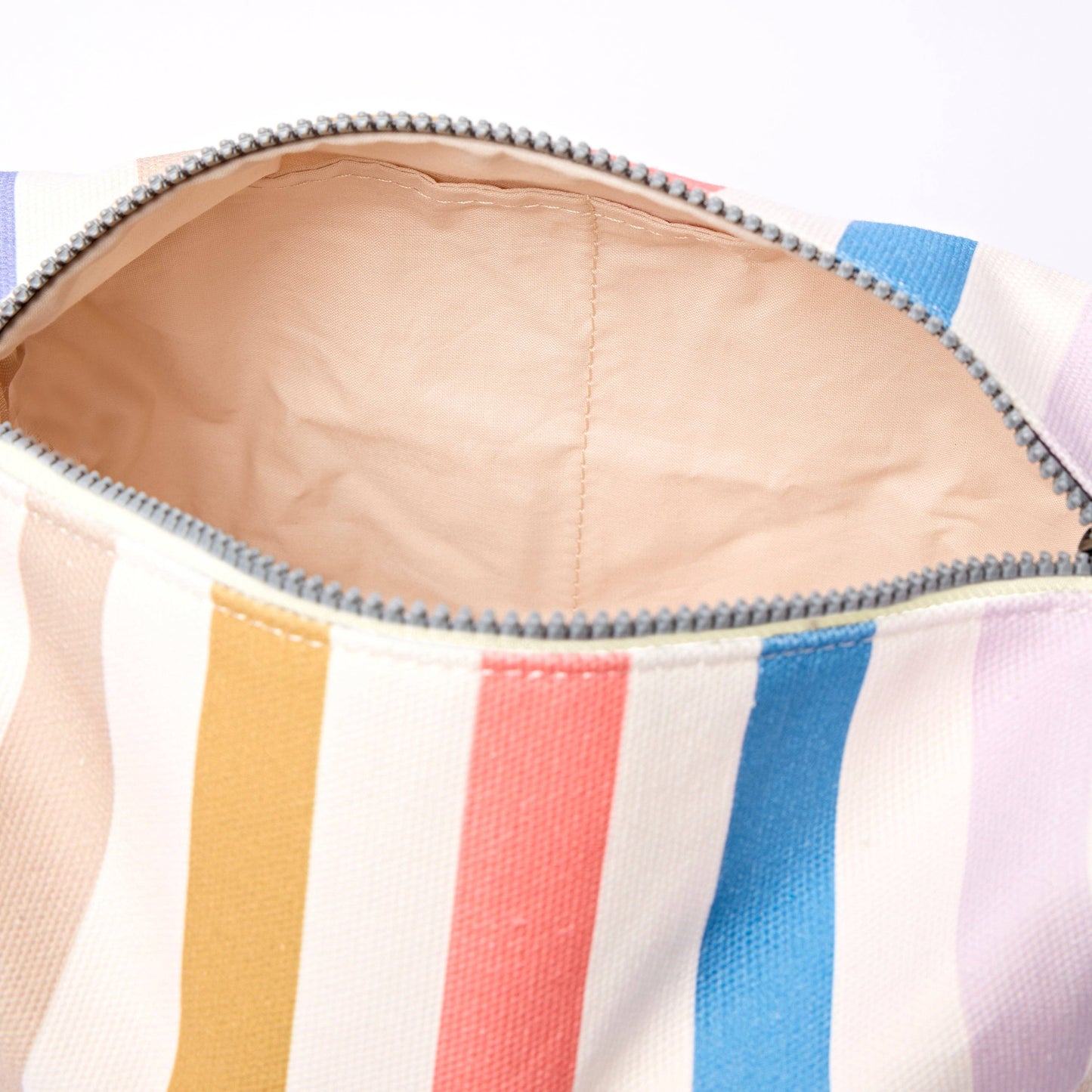 Mayfair Wash Bag in Pastel Multi Stripe Cotton Canvas