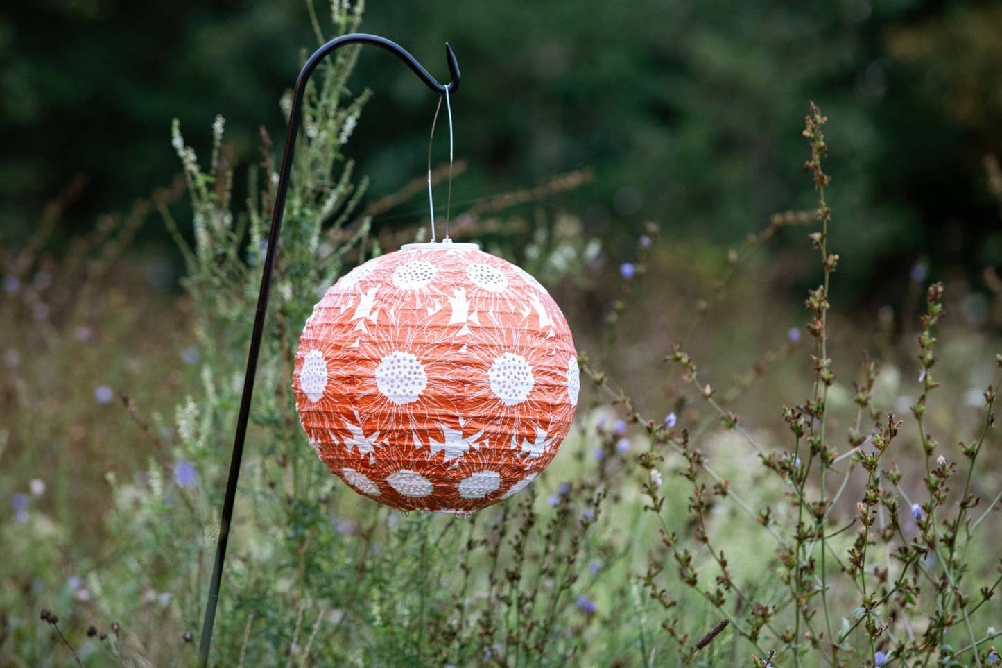 *NEW* Stella Print 12" Globe Solar Lntrn- Sunflower Persimm