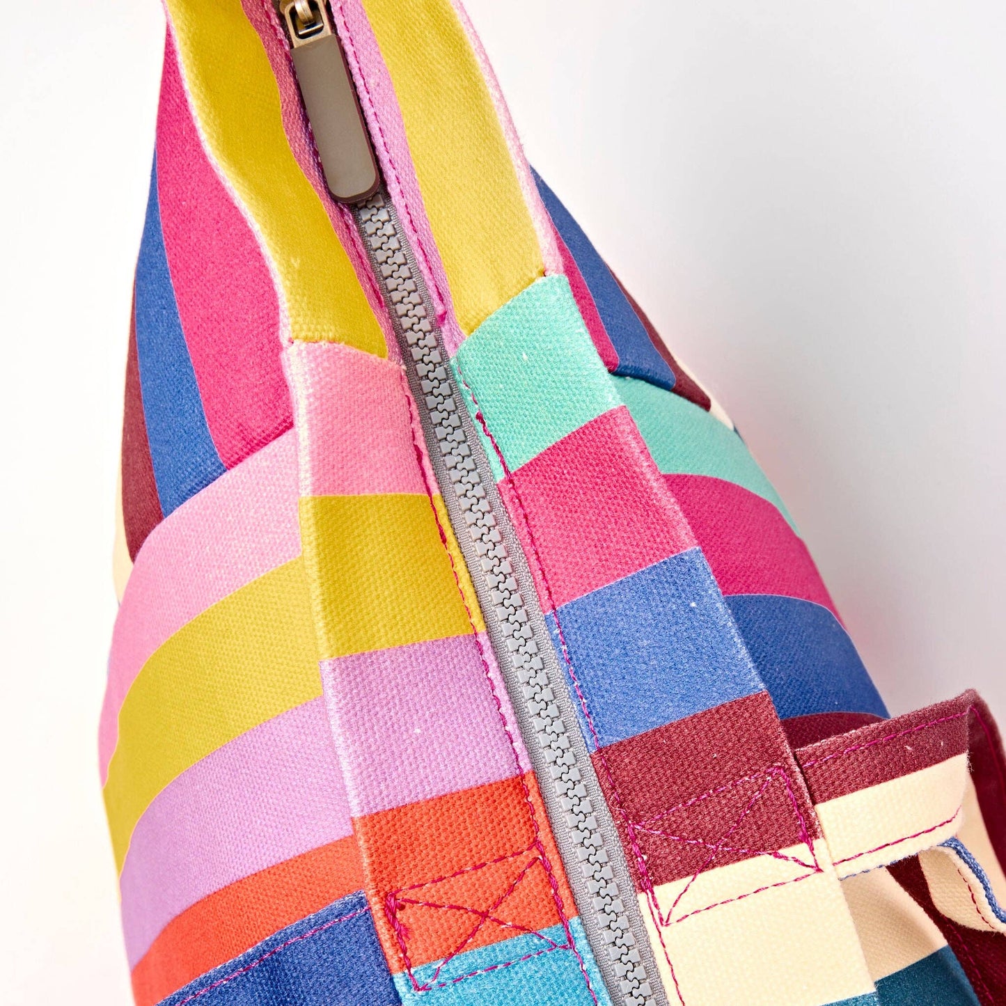 Marleybone Tote in Wide Stripe Multi Cotton Canvas