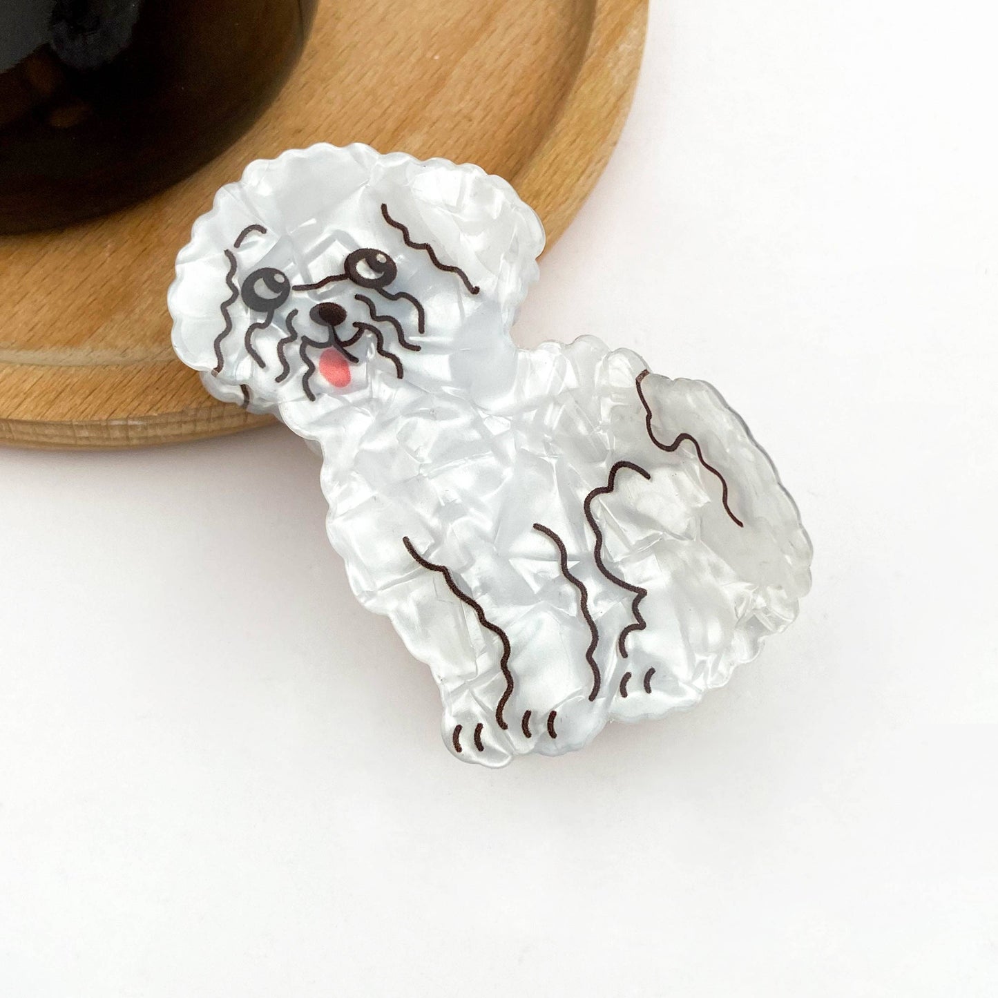 Cute Puppy Series Printed Hair Clips, Adorable Dog Claw Clip