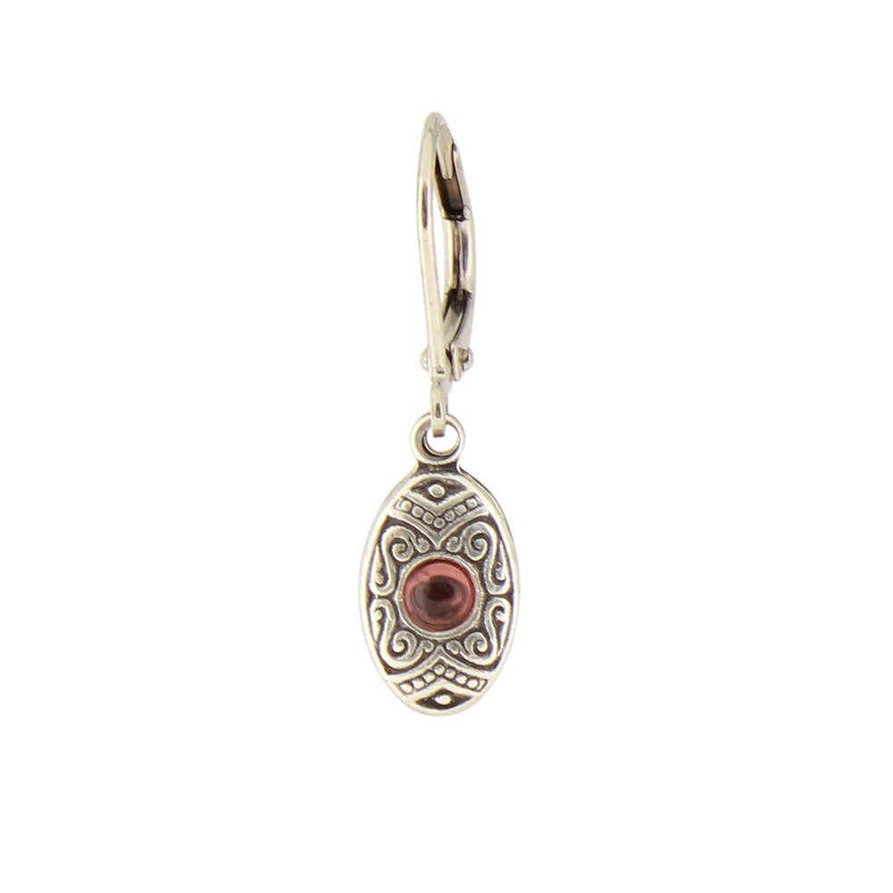 Etched Oval Earring