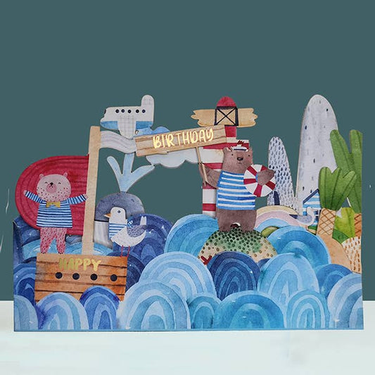 Kids Paper Message in a Bottle Card