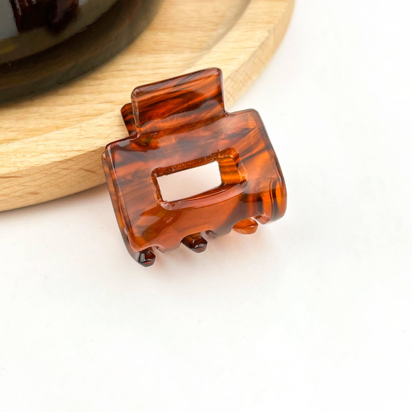 0.98'' Acetate Colorful Striped Mini Hair Claw Clip