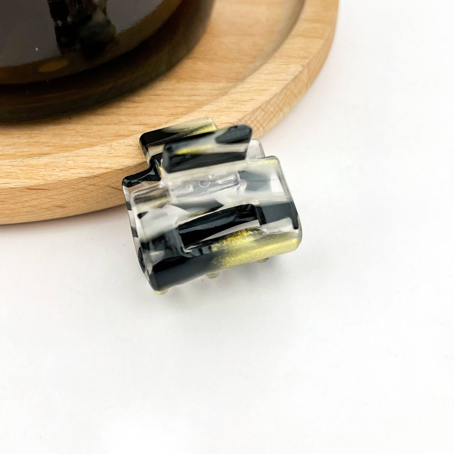 0.98'' Acetate Colorful Striped Mini Hair Claw Clip