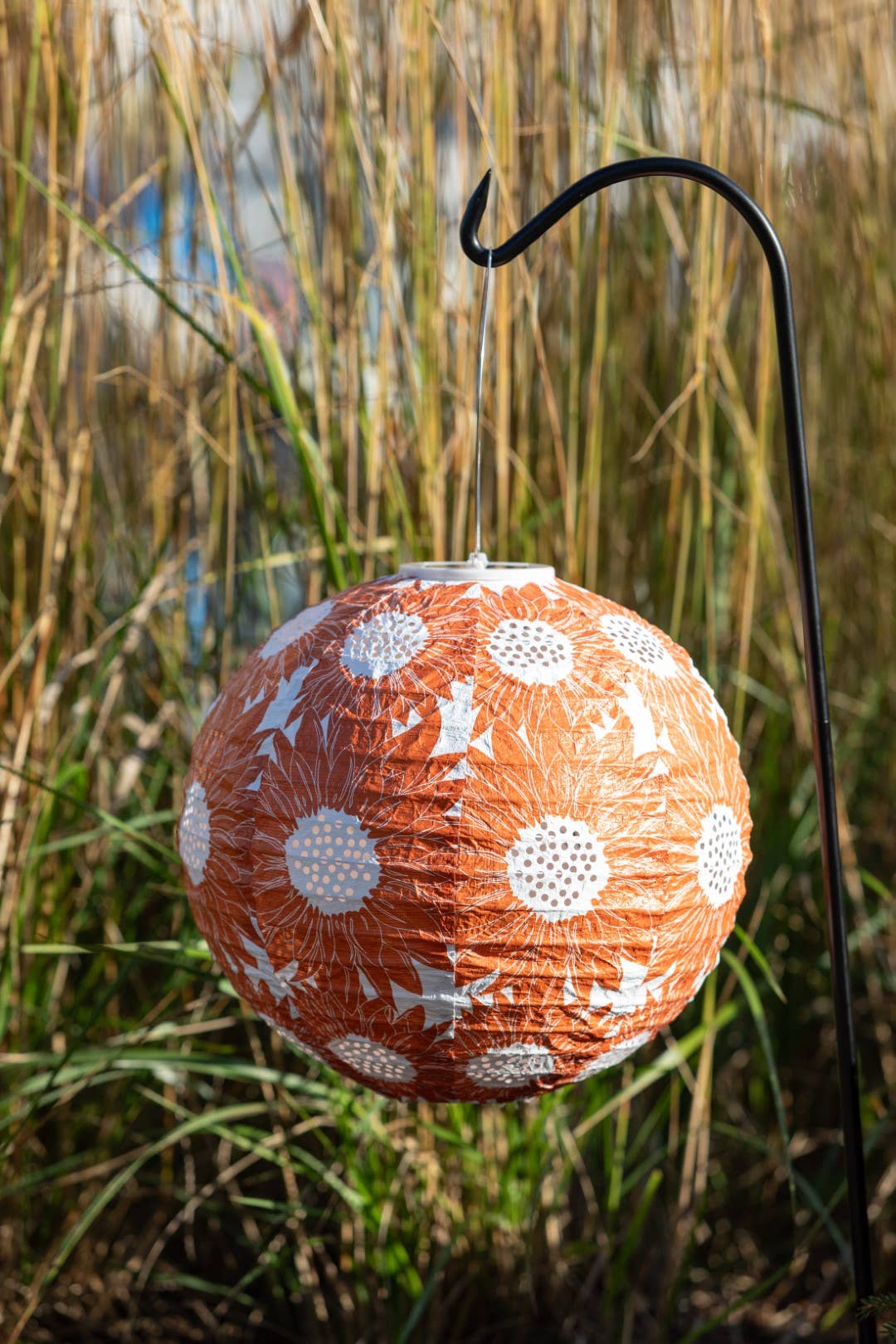 *NEW* Stella Print 12" Globe Solar Lntrn- Sunflower Persimm