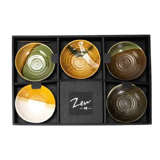 5 Piece Dish Set Ribbed Bottom