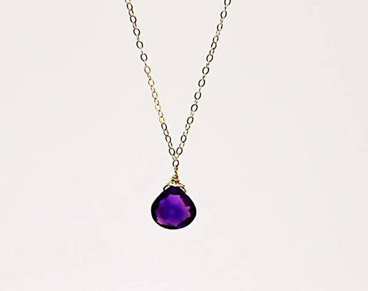 Gold Amethyst Necklace
