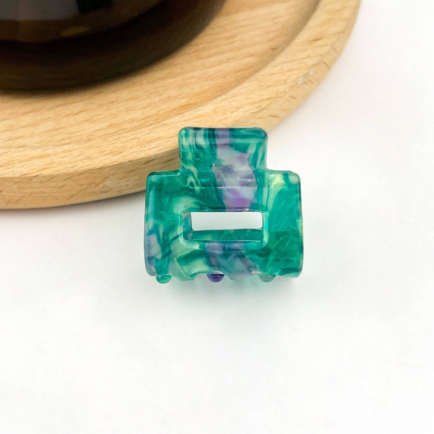 0.98'' Acetate Colorful Mini Square Hair Claw Clip