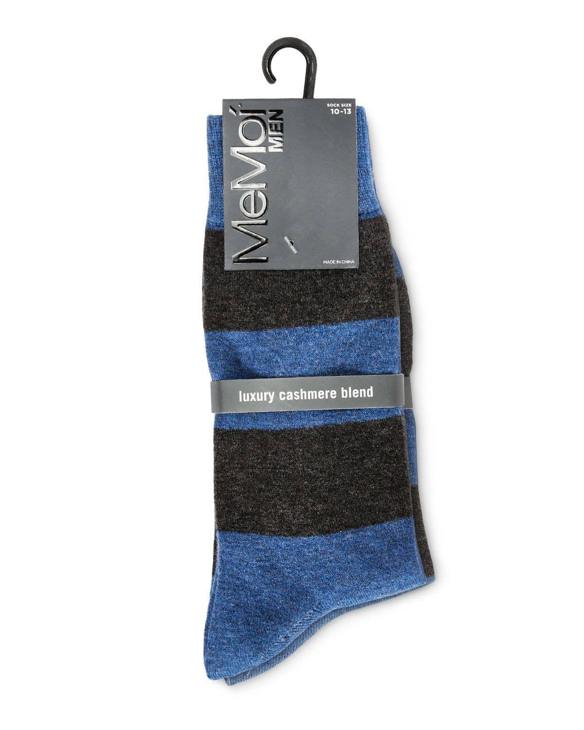 Men's Striped Luxuriously Soft Cashmere Blend Crew Sock