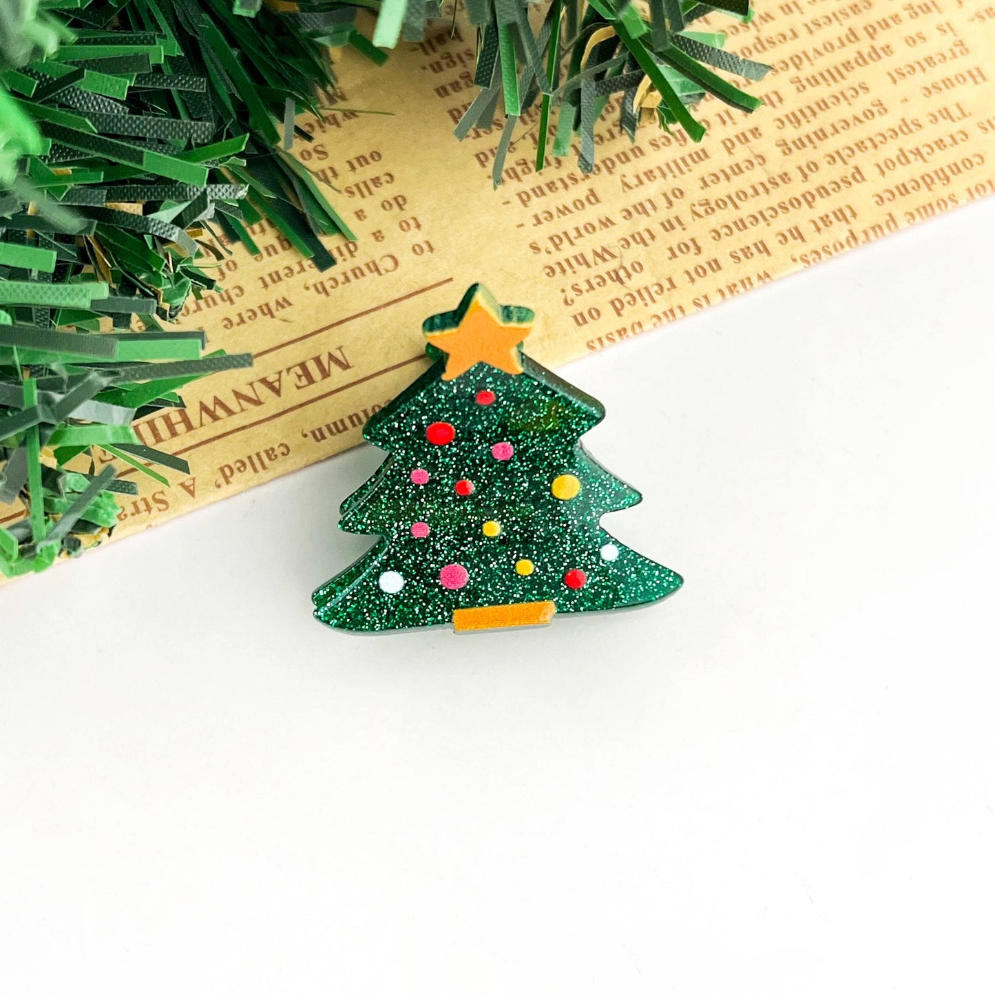 Christmas Glitter Mini Hair Claw Clip