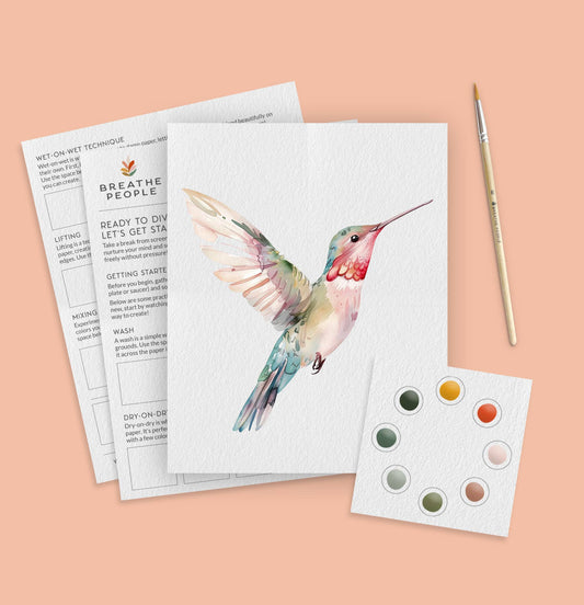 All-In-One Beginner Watercolor Paint Set - Hummingbird