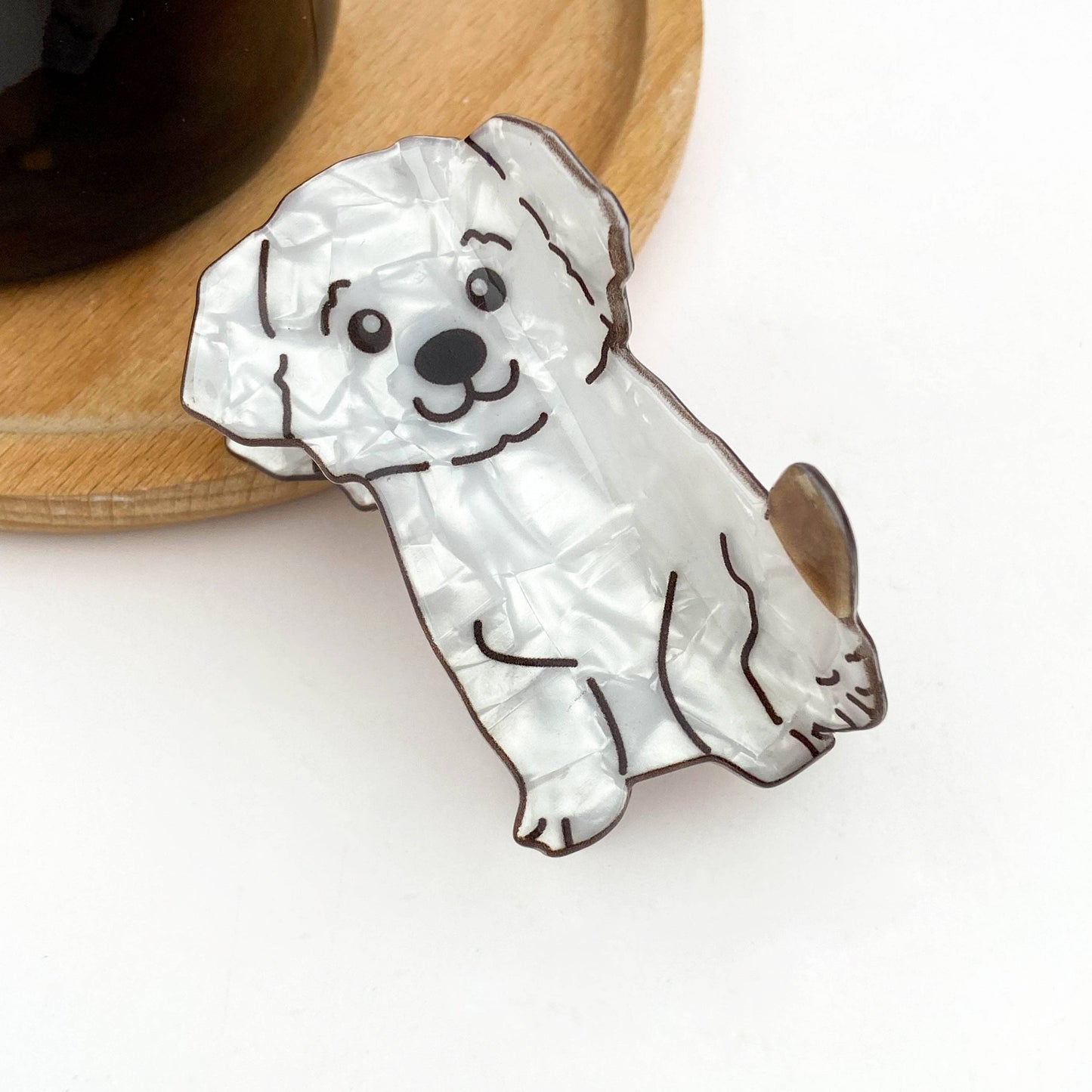 Cute Puppy Series Printed Hair Clips, Adorable Dog Claw Clip