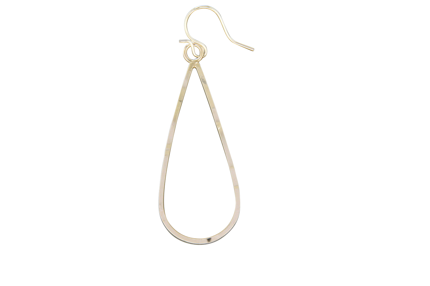 Fancy Hammered Teardrop Square Wire Earring