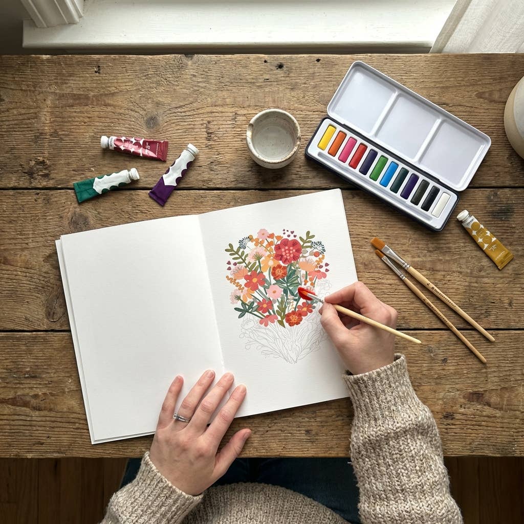 Meditative Art Book Simple Art Prompts + Journal Reflections