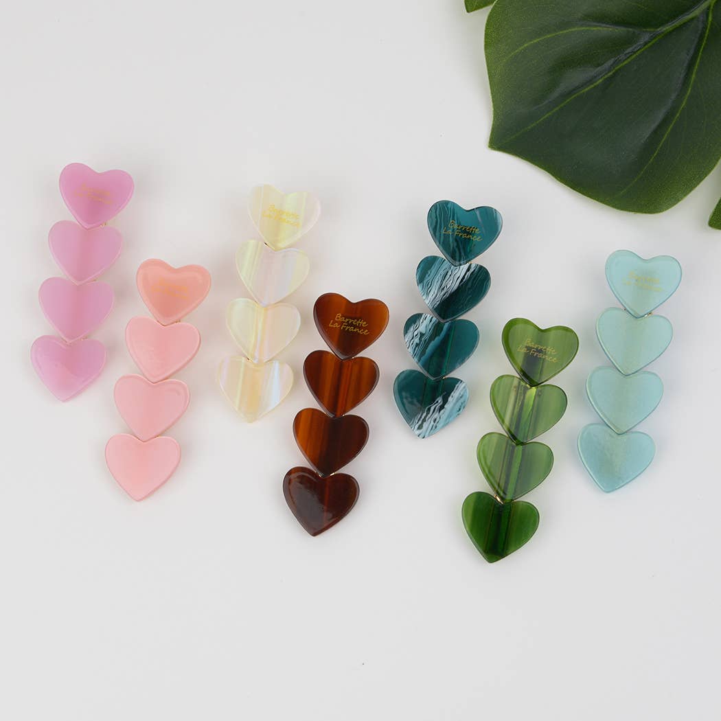 2.64‘’ Acetate Heart Hair Clip, Eco-Friendly