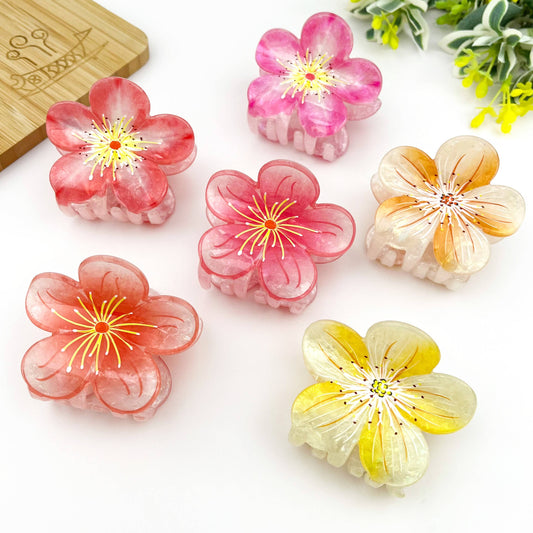 Sweet Plum Blossom Hair Claw Clip
