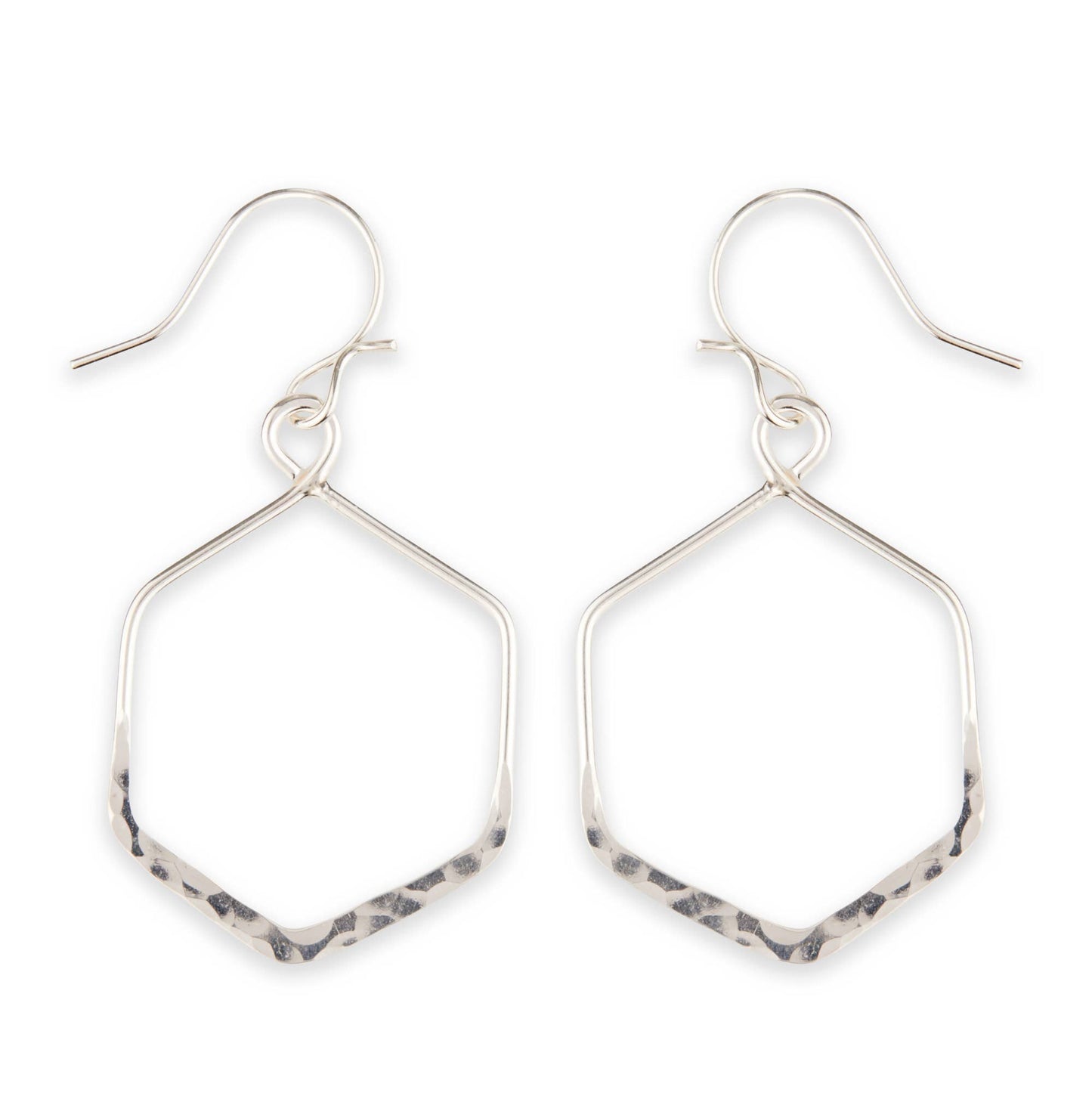Hammered Hexagon 26mm Earring