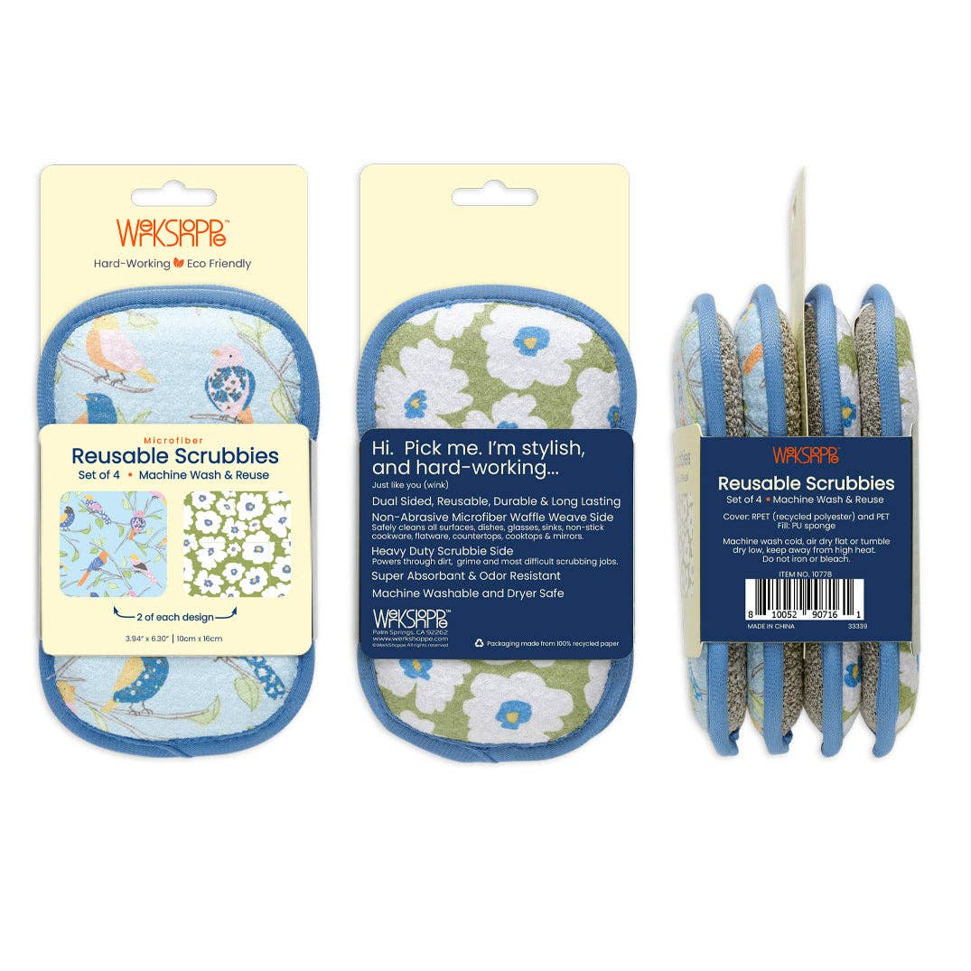 Floral Finch & Friends Scrubbies