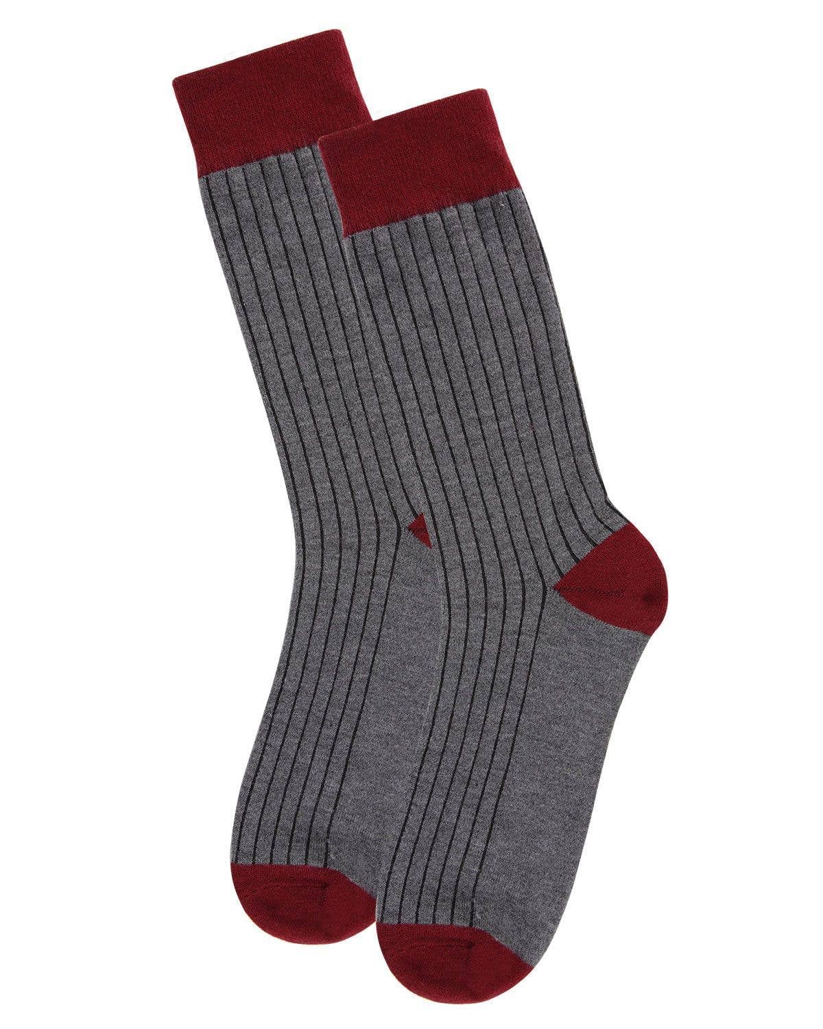 MeMoi Rib Knit Cashmere Men's Crew Socks