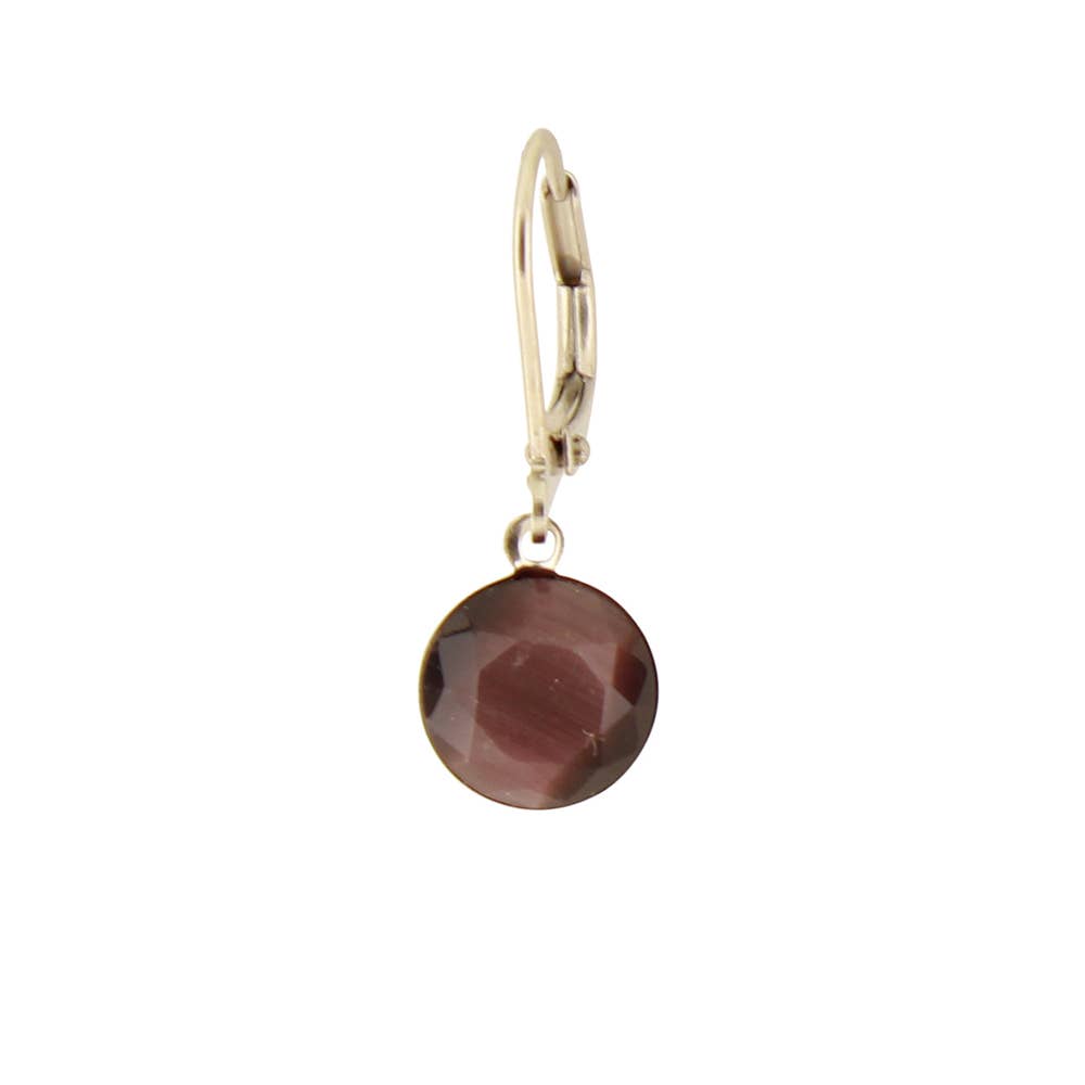 Faceted Cat's Eye Earring