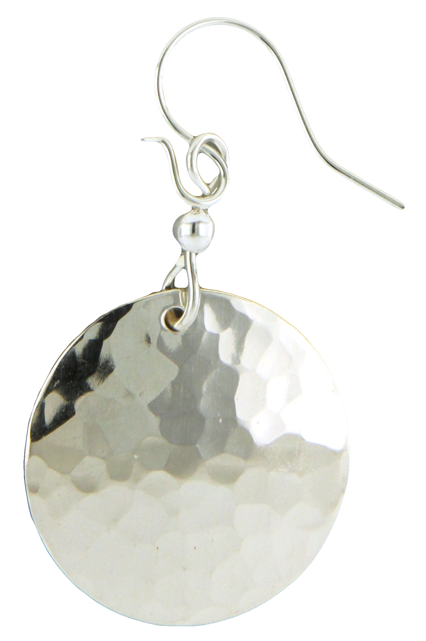 Hammered Round Disc Earring