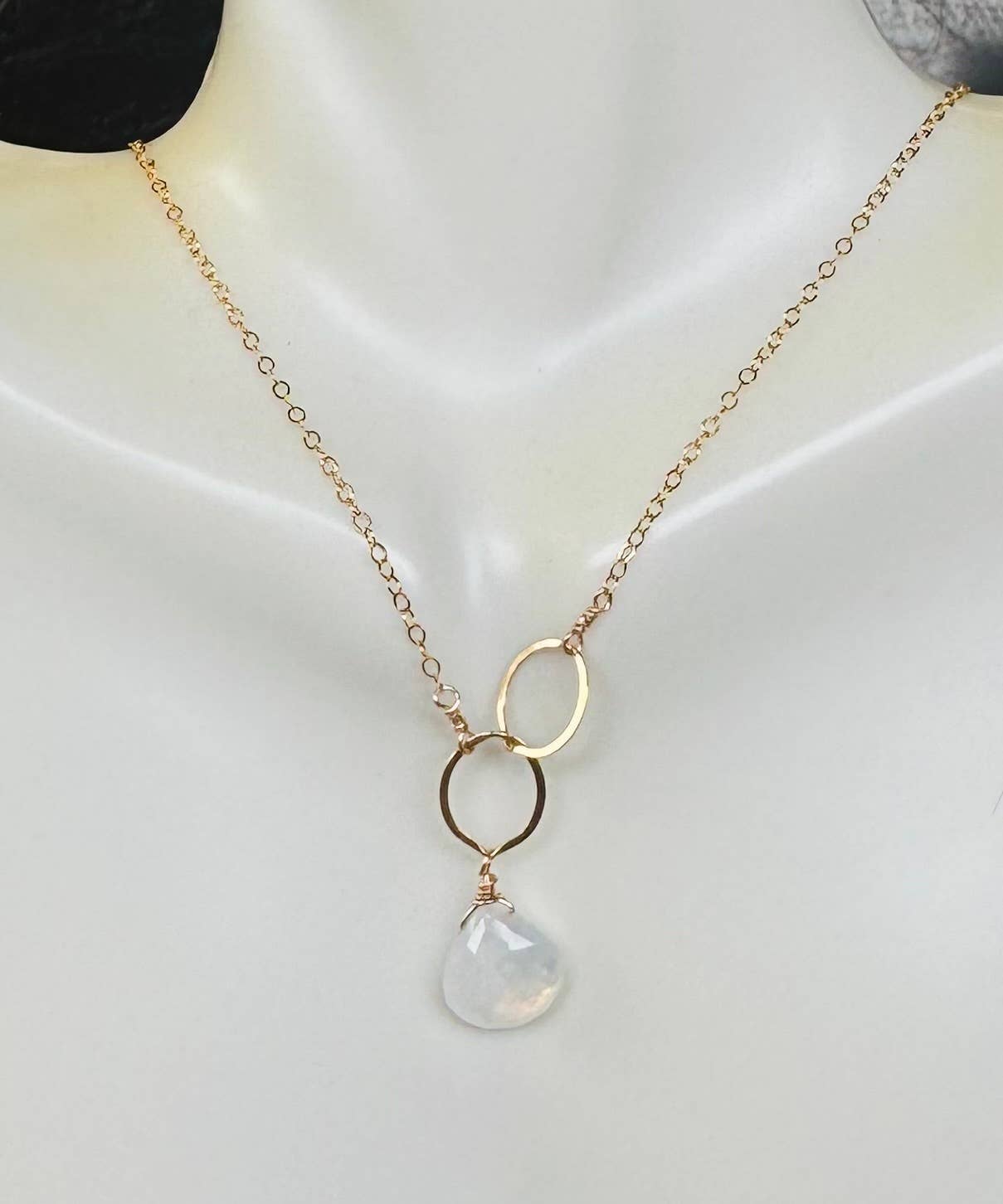 Blue Topaz Asymmetrical Gold Necklace