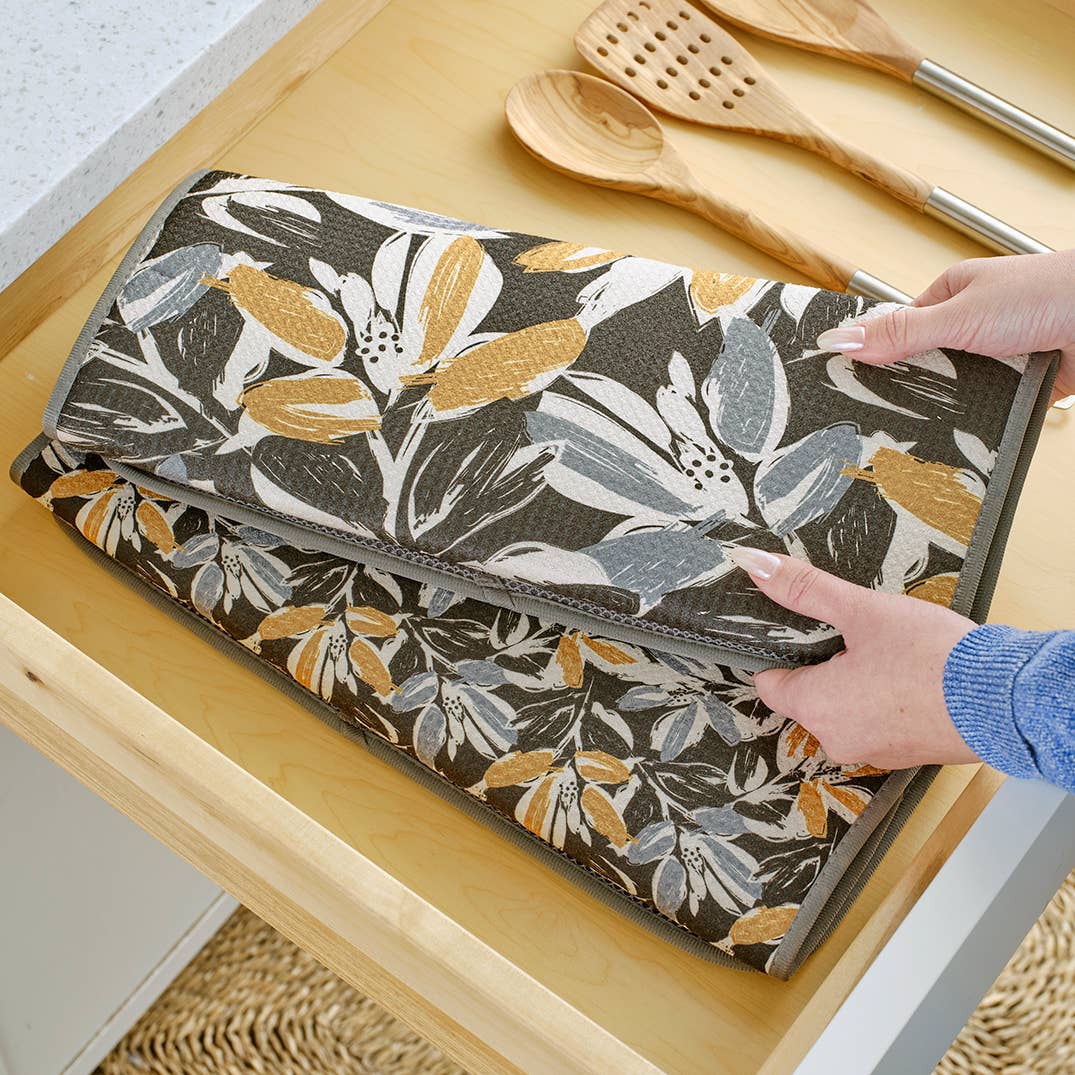 Leaf Tiles Dish Drying Mats, Set of 2