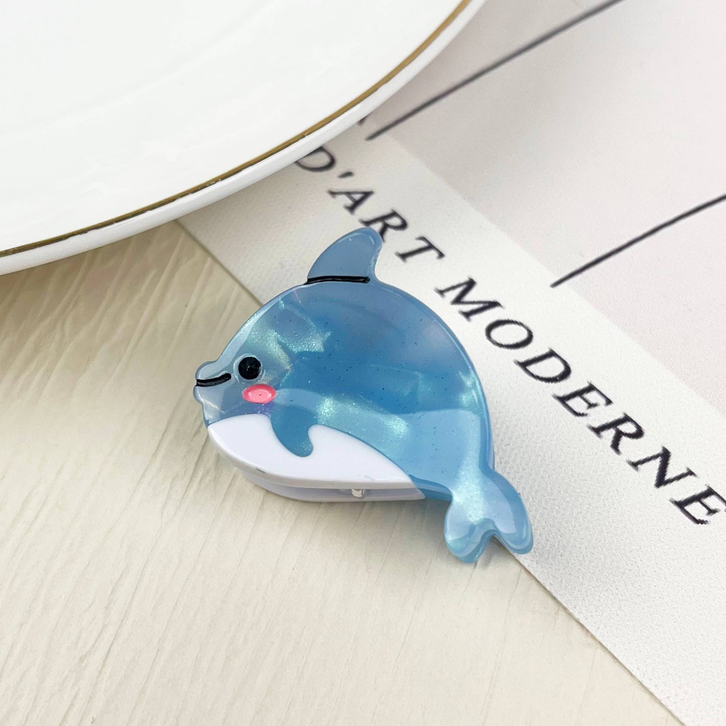 Acetate mini marine life hair clip crab conch claw clip