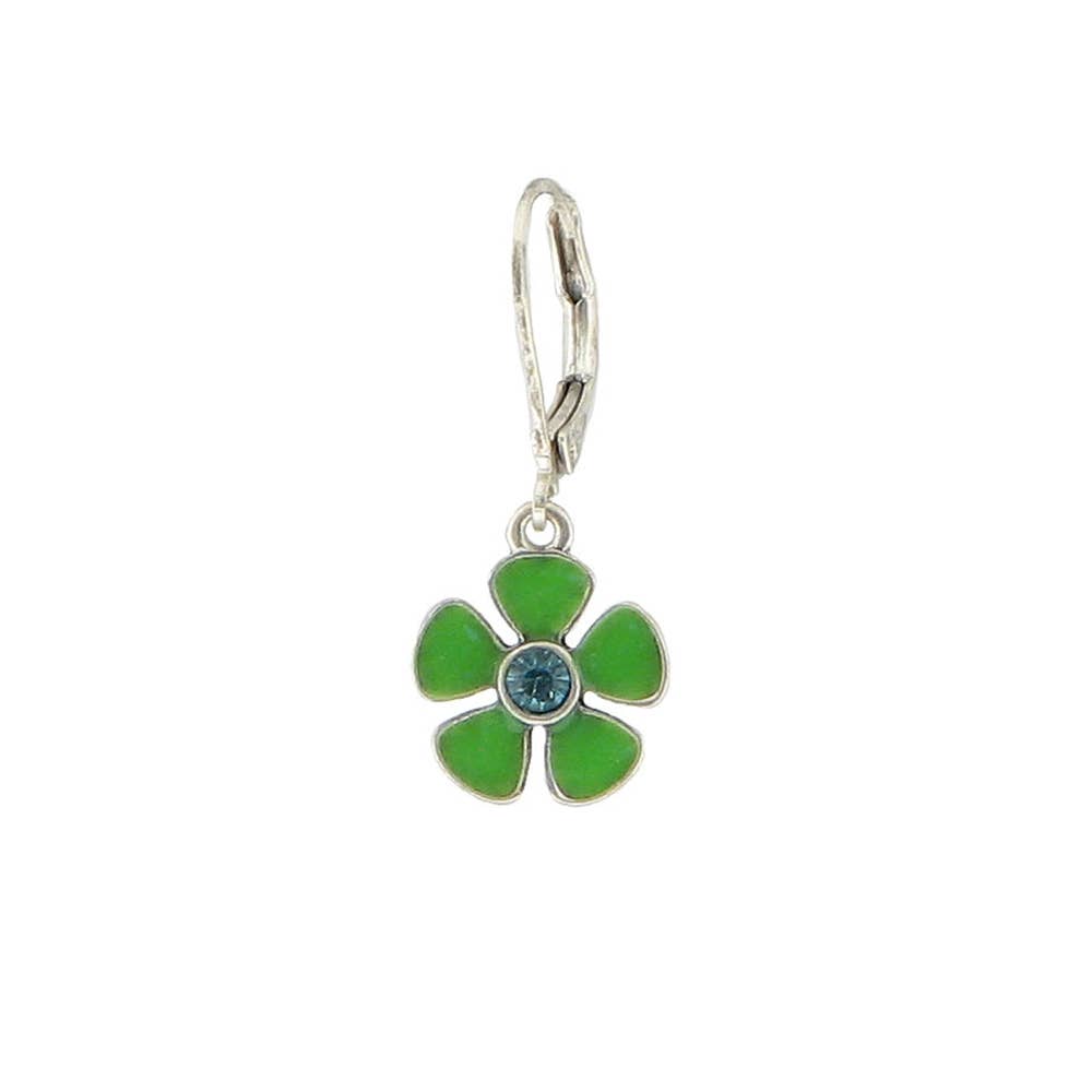 Enamel Crystal Flower Earring