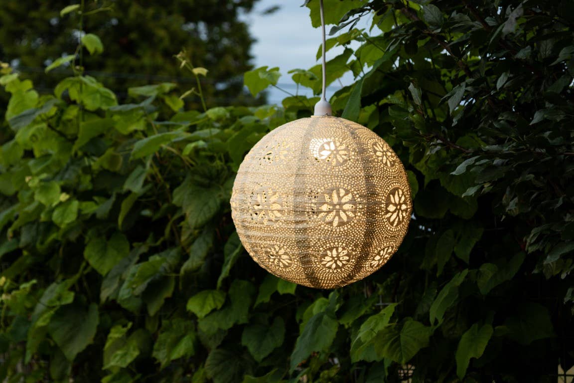 Stella Nova Outdoor Pendent Light - Boho 18"  Pearl