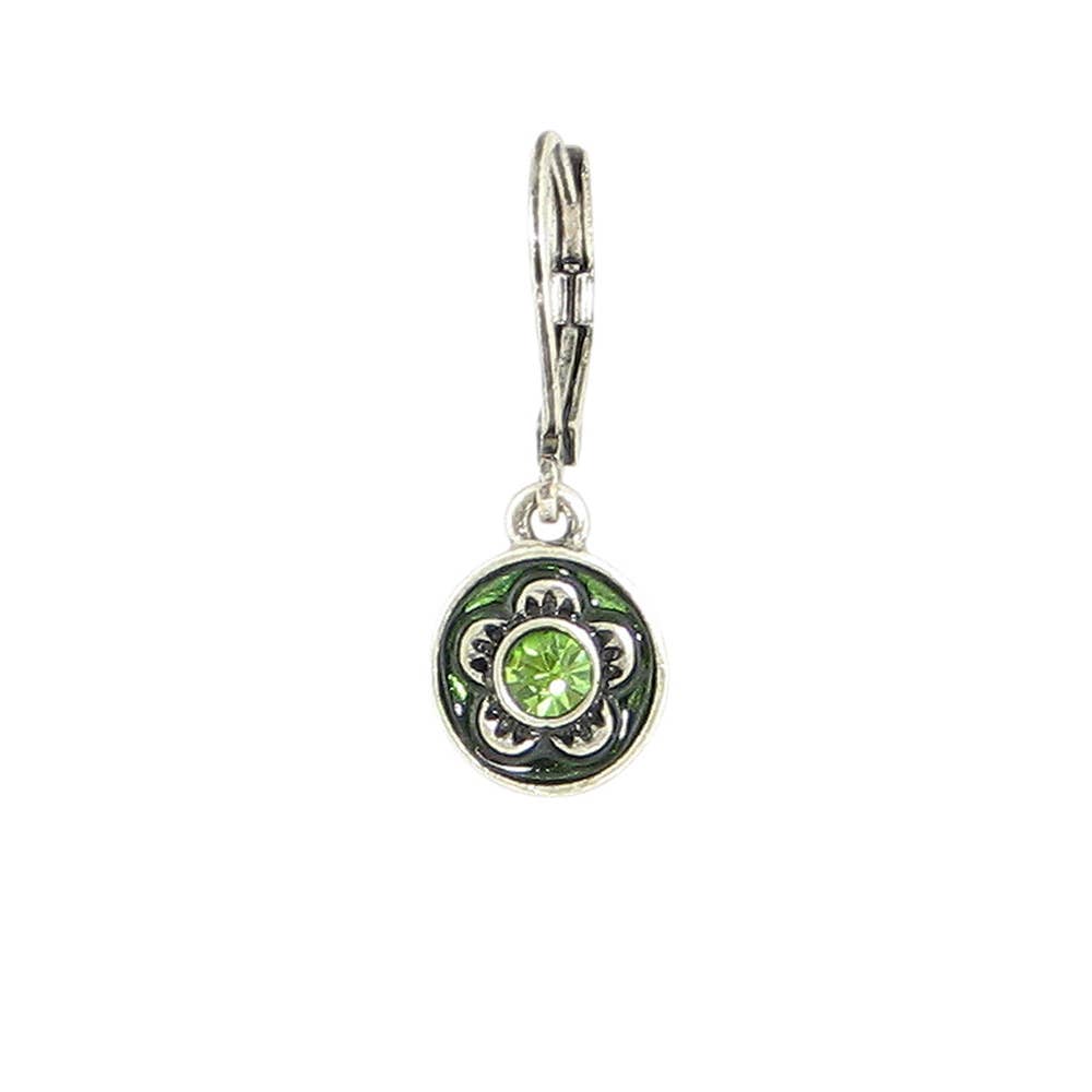 Crystal Enamel Flower Earring