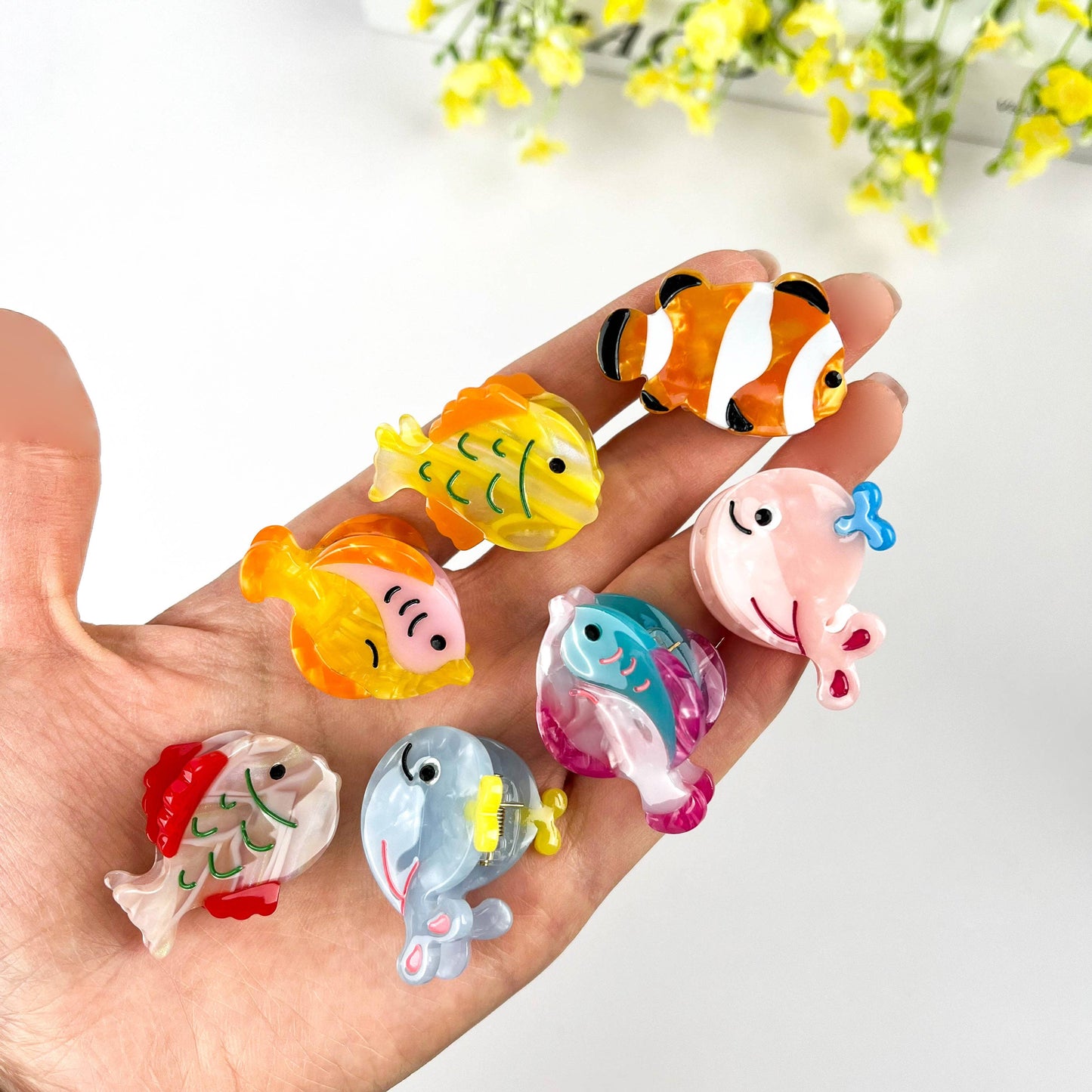 Ocean Fish/Whale Mini Claw Hair Clip