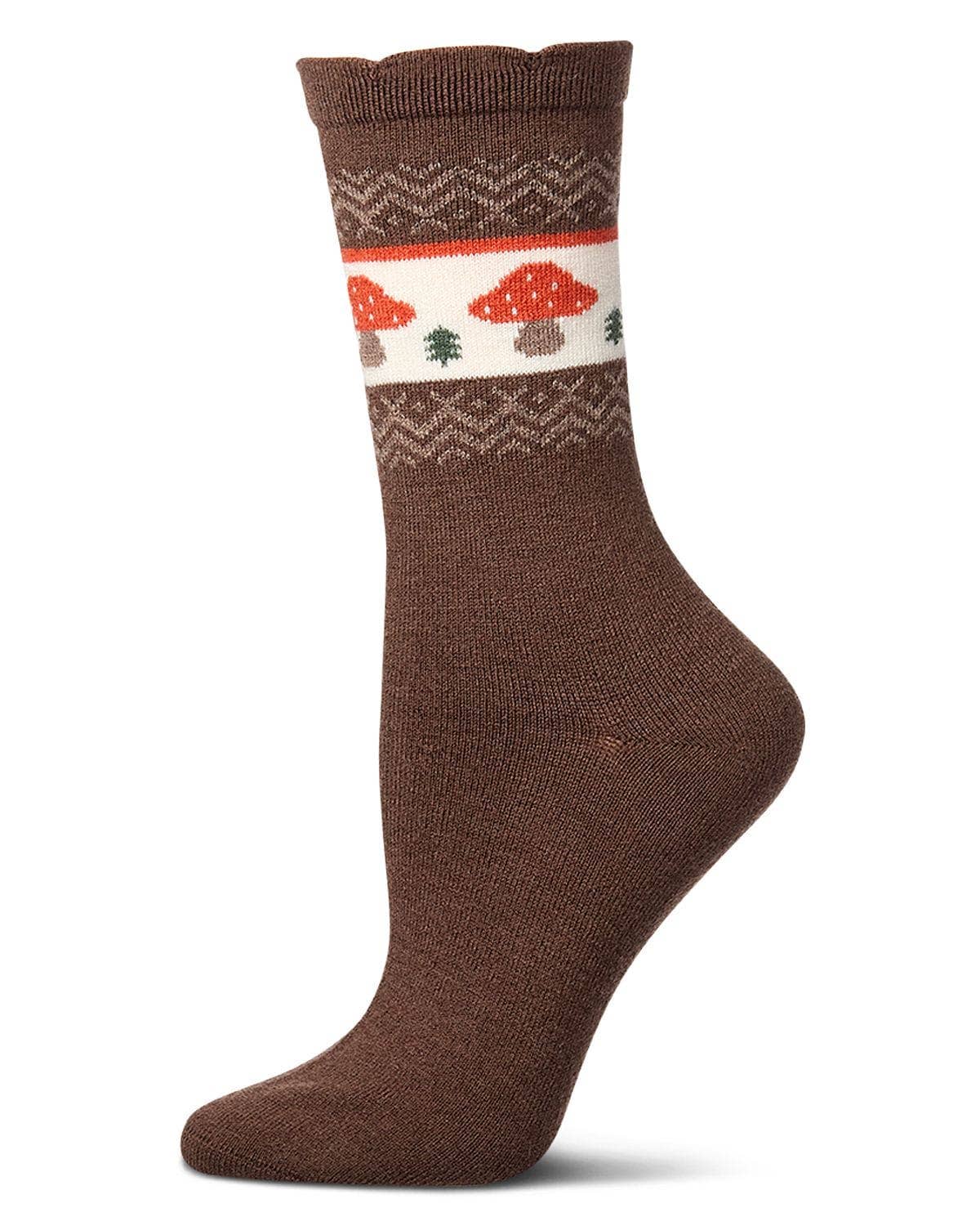 Mushroom Fairisle Cashmere Crew