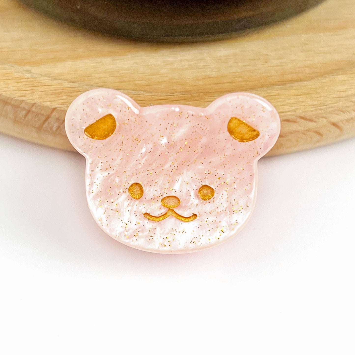 Cute Bear Head Mini Claw Clip, Acetate Children's Hair Clip