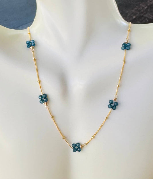 Gold London Blue Topaz Necklace