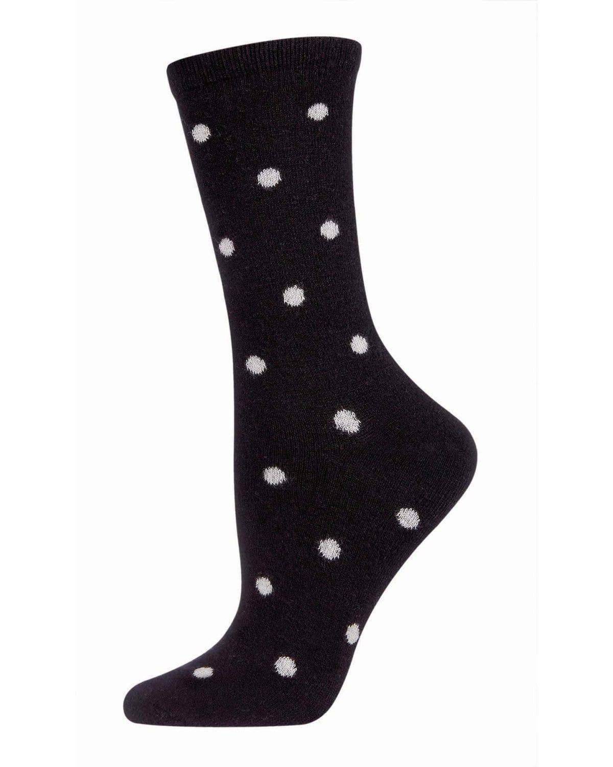 MeMoi Womens Polka Dot Cashmere Blend Crew Socks
