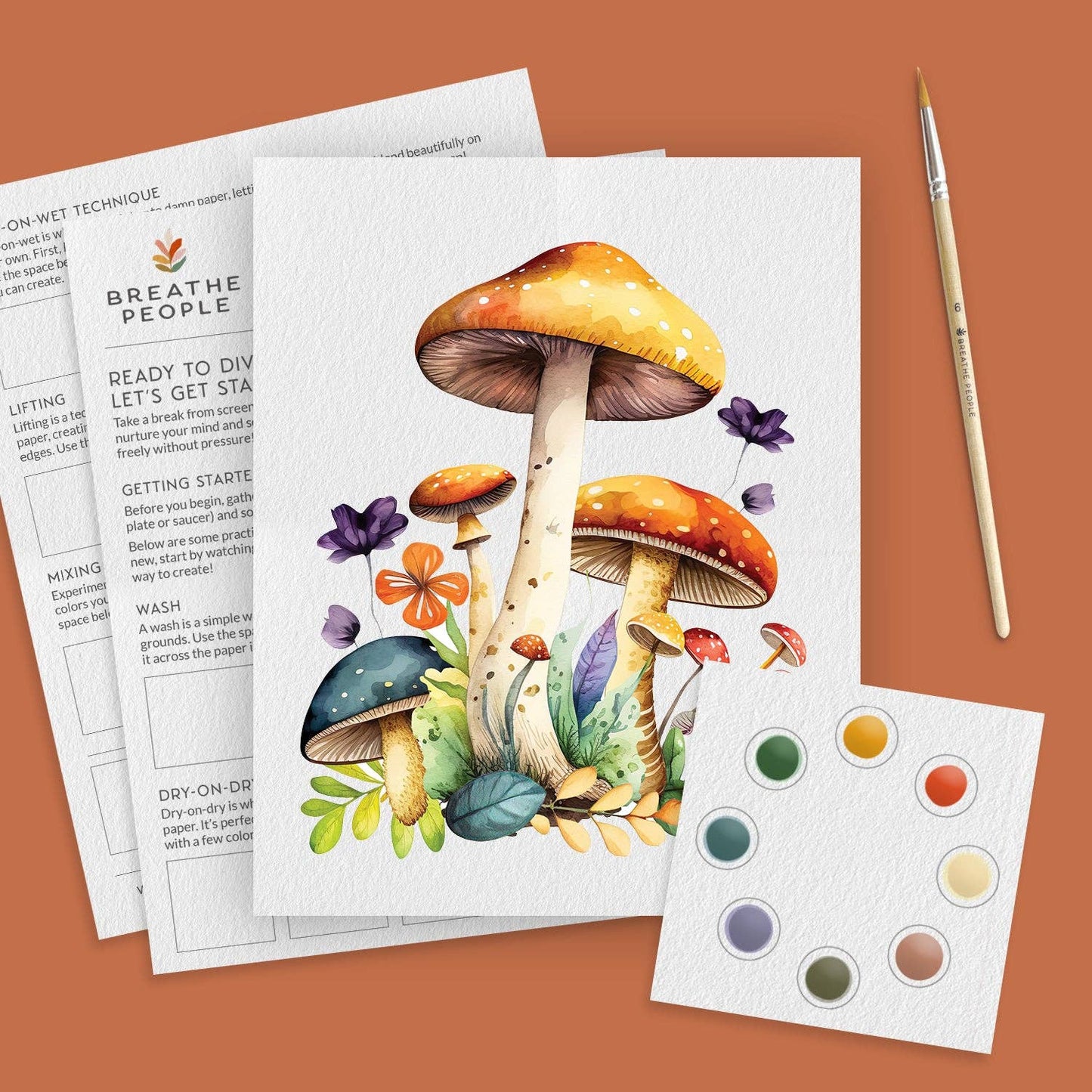 All-In-One Watercolor Kit- Mushrooms DIY Craft Kit