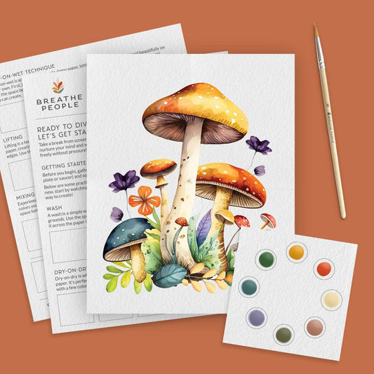 All-In-One Watercolor Kit- Mushrooms DIY Craft Kit