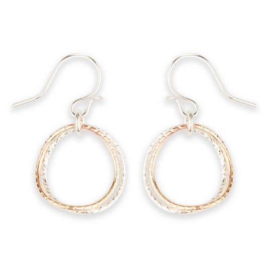 Diamond Cut Twin Link Dangle Earring
