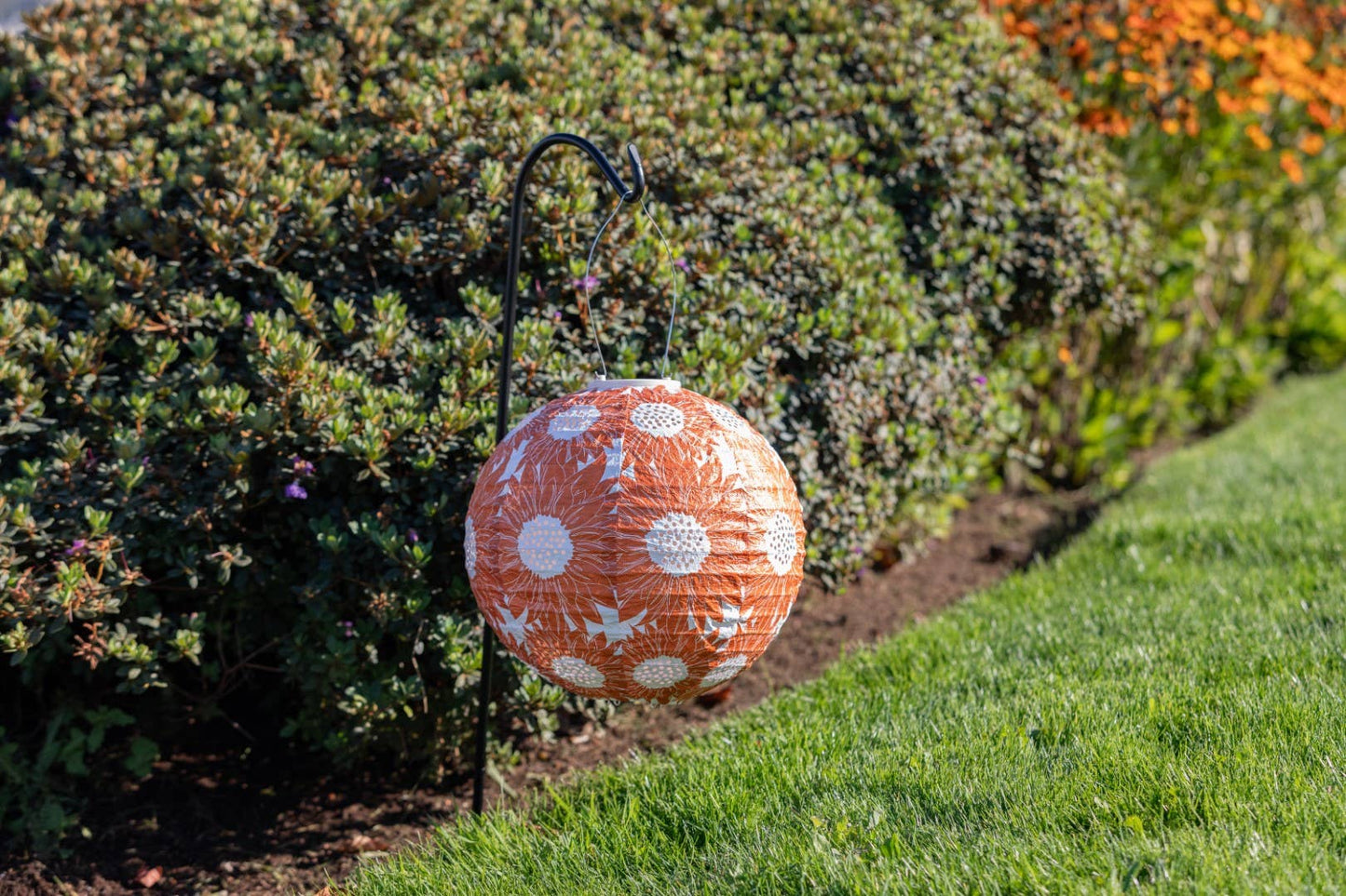 *NEW* Stella Print 12" Globe Solar Lntrn- Sunflower Persimm
