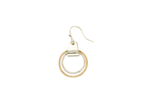 Double Circle Clip Link Earrings
