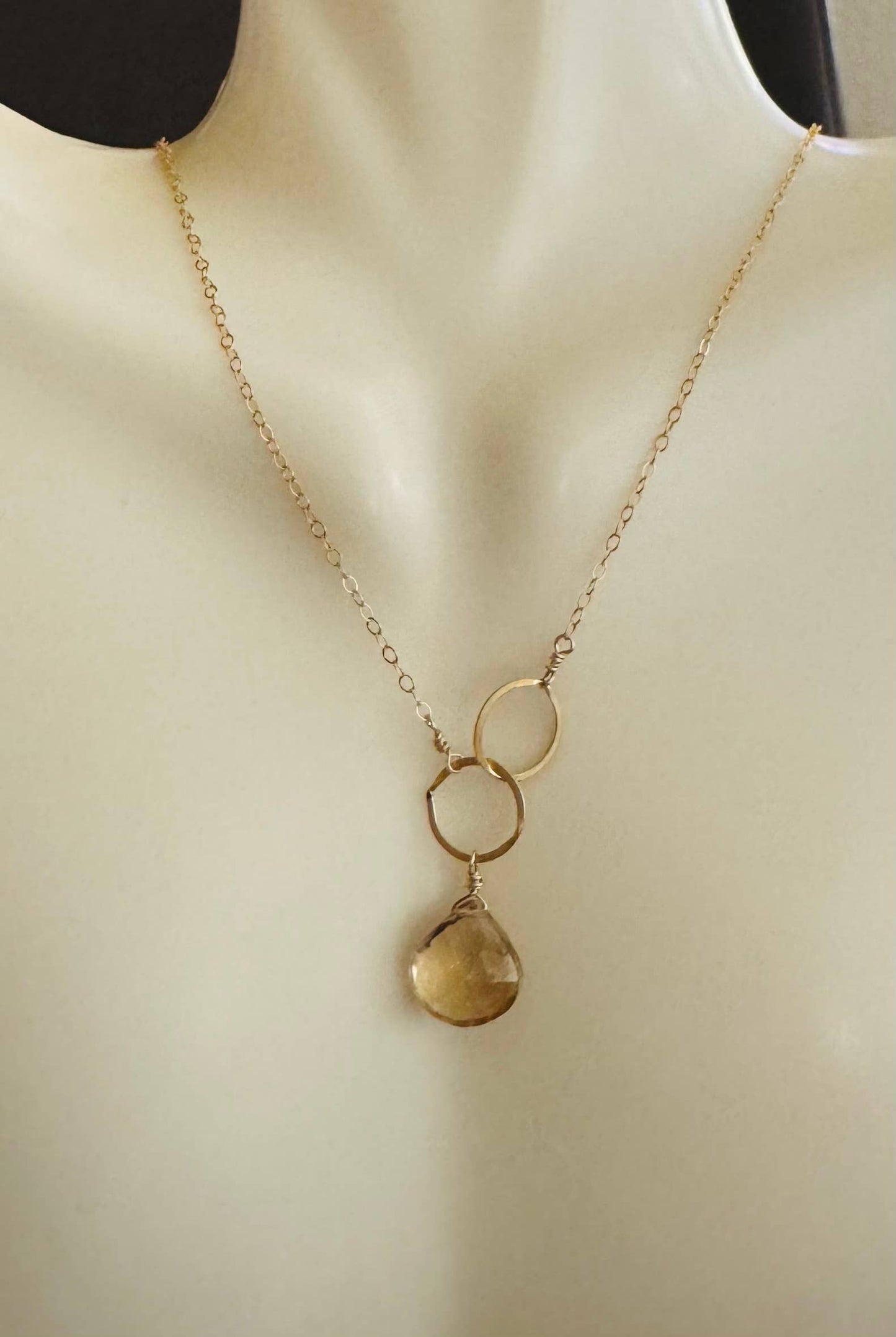 Blue Topaz Asymmetrical Gold Necklace