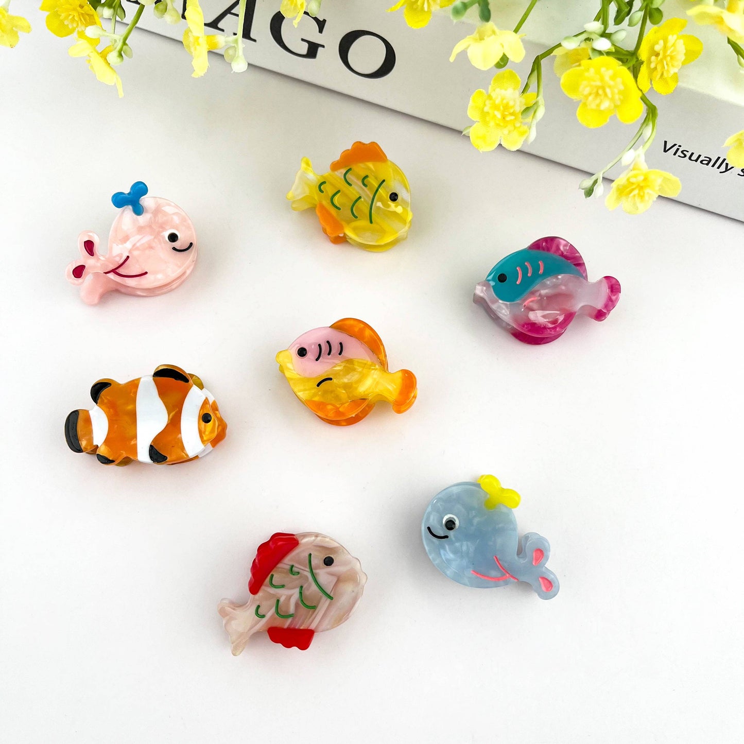 Ocean Fish/Whale Mini Claw Hair Clip