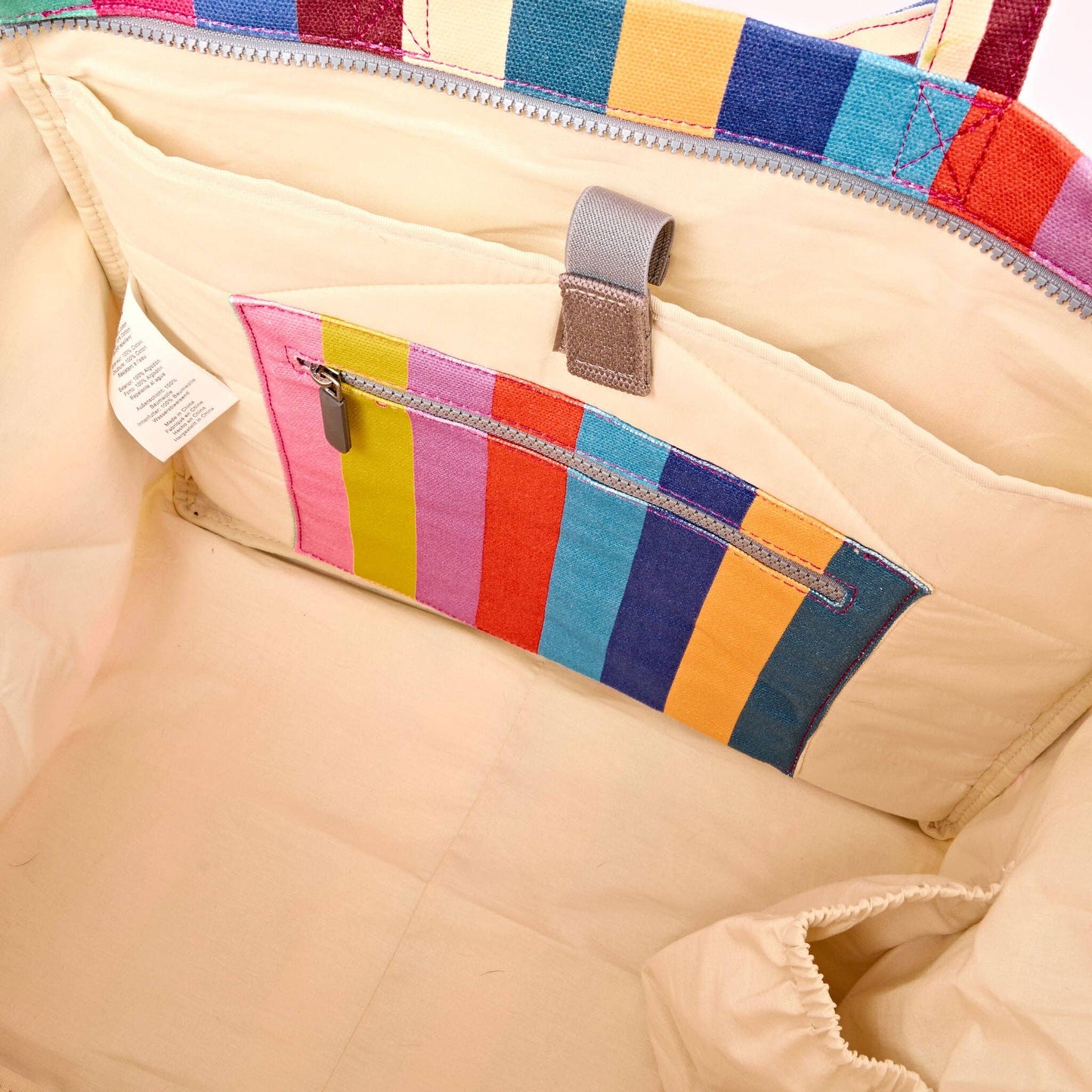 Marleybone Tote in Wide Stripe Multi Cotton Canvas