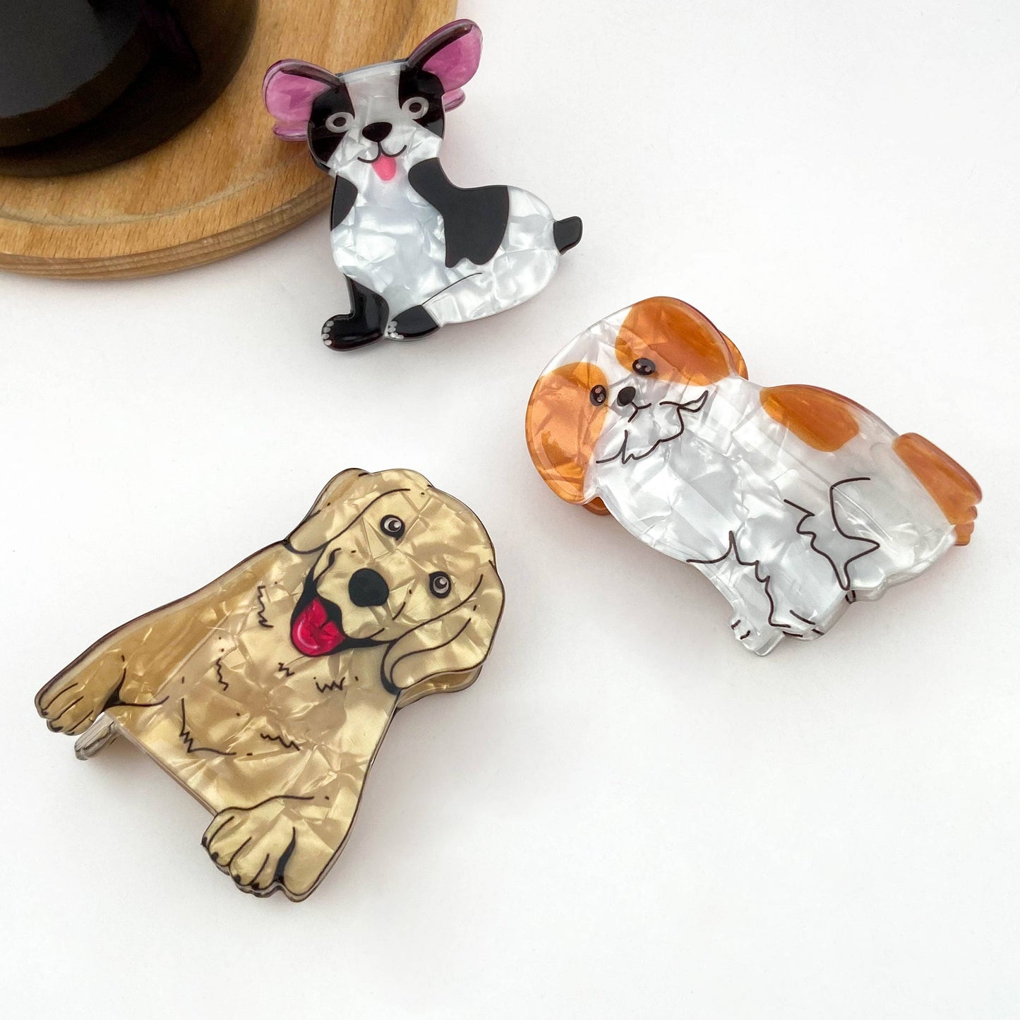 Cute Puppy Series Printed Hair Clips, Adorable Dog Claw Clip