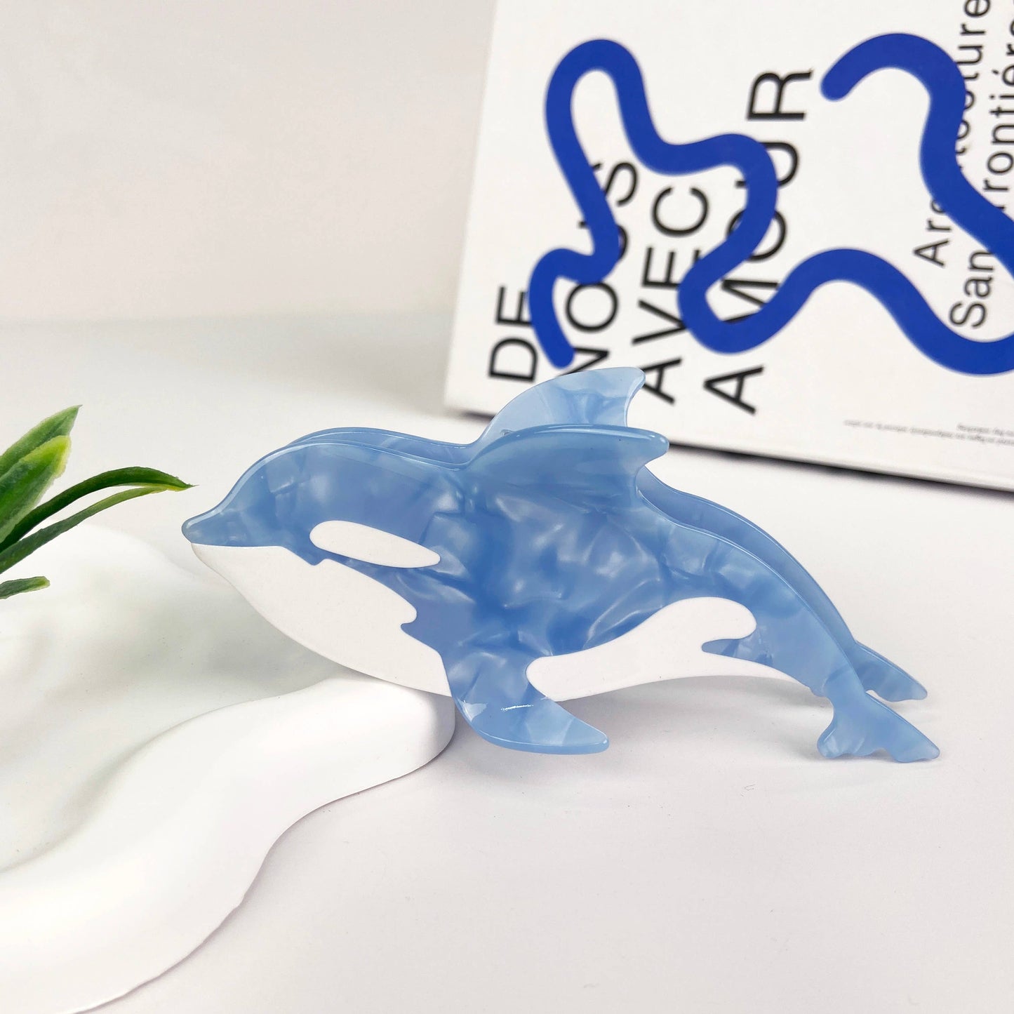 Orca Hair Clips, Marine Life Acetate Claw Clip