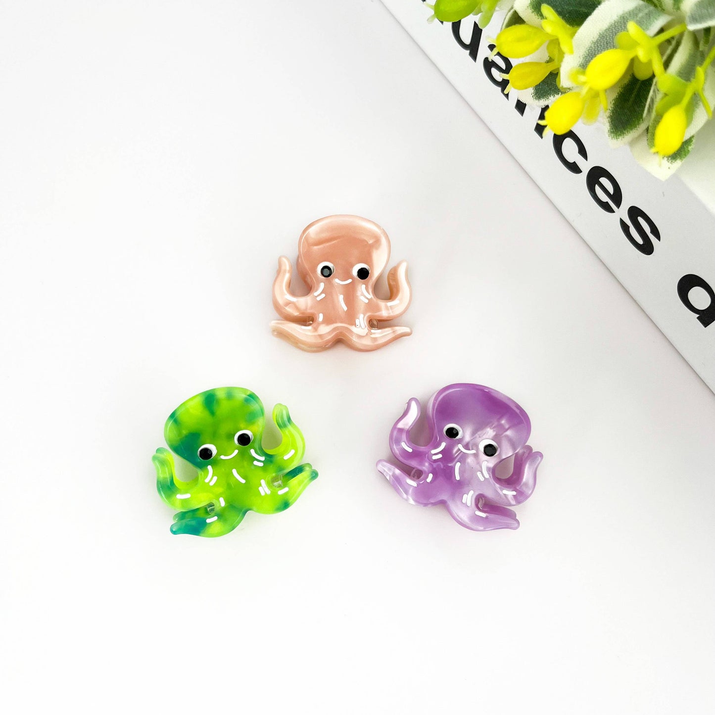 Acetate Mini Marine Animal Hair Clip,Shark Octopus Claw Clip