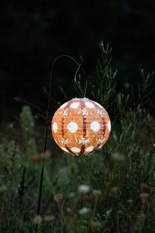 *NEW* Stella Print 12" Globe Solar Lntrn- Sunflower Persimm